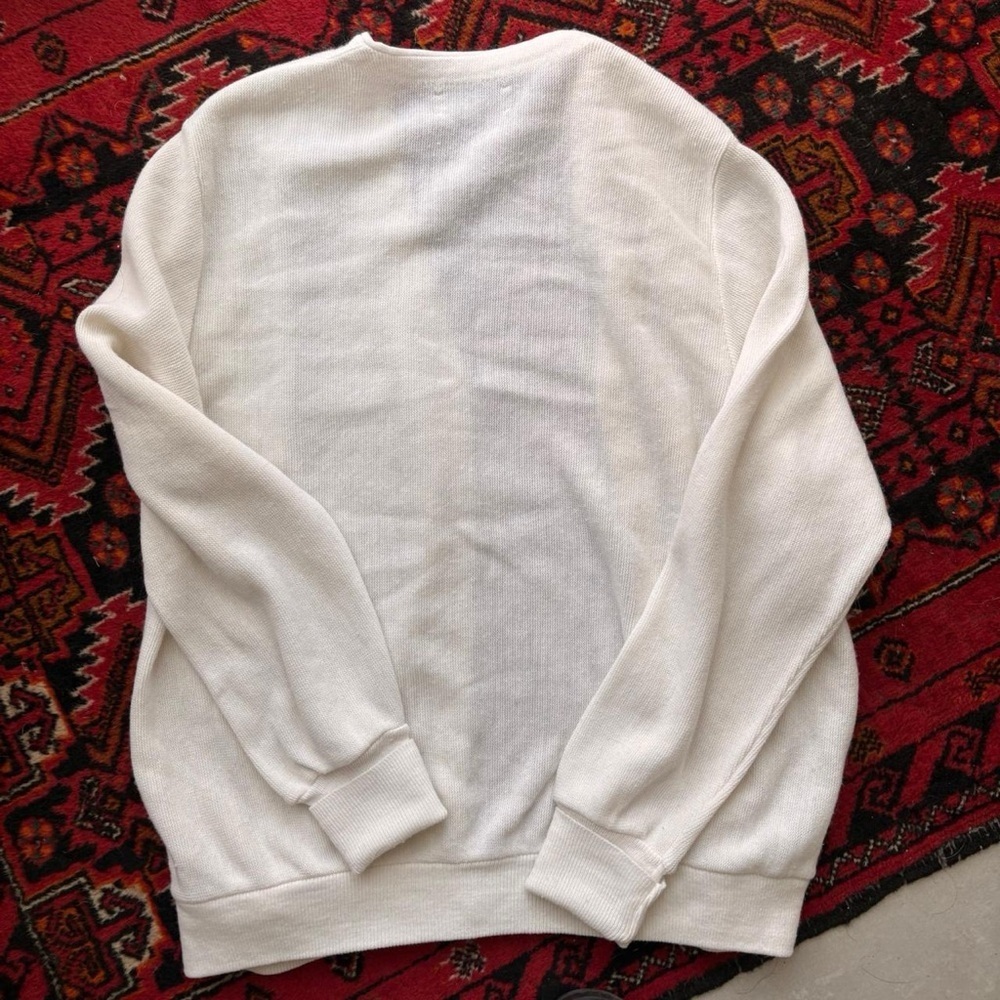 IZOD vintage 80’s Men's White Cardigan Sweater - Picture 4 of 4